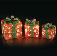 Red Gift Boxes 12" 10" 8" 70 Warm White LED