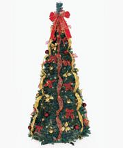 LIGHTED DECORATED TREES 25 21086 6.5 FT 140 LED Light Cashmere Urn Tree 640 Tips Silver Glitter & Snow 21094 6.
