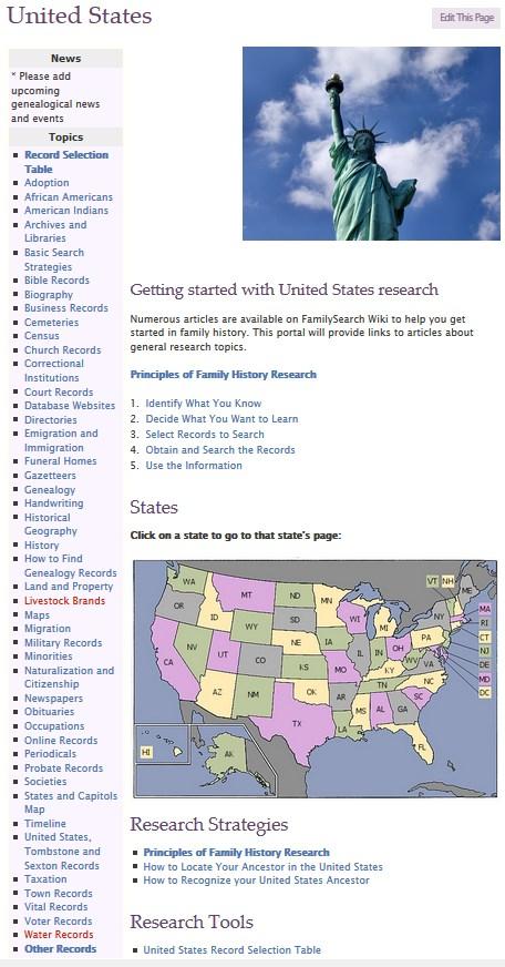 This is the country page for the United States. It includes the following items:. An extensive list of the various topics available.
