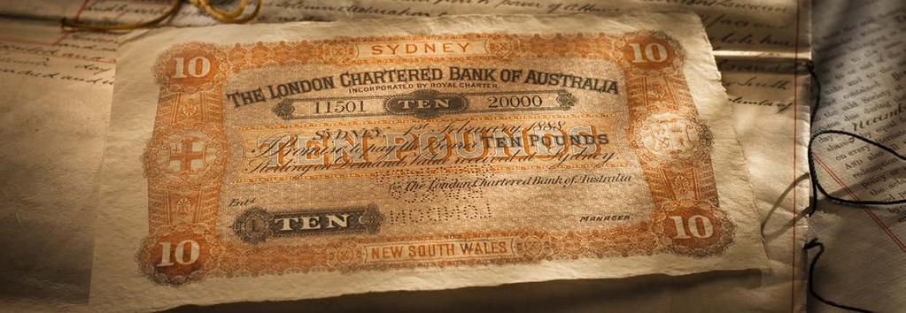 1888 London Chartered Bank of Australia Ten Pounds Quality Provenance Uncirculated Archives of note printers Bradbury Wilkinson Price $9,750 This 1888 London Chartered Bank of Australia Ten Pounds