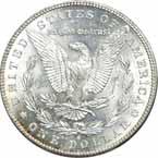 Sharply struck and semi proof-like with a white core and a touch of toning at the rim.......... #208167 $619.00 Morgan Dollars 1878-CC. PCGS. MS-62. Crisp white luster and a sharp strike.