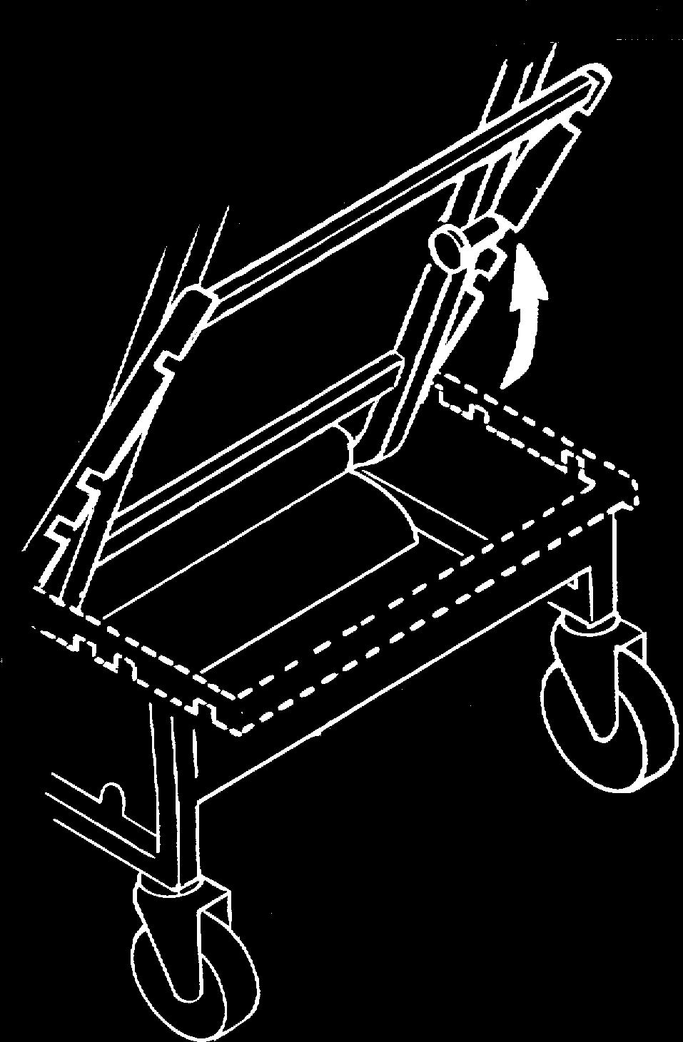 Assisted Recline NOTE: For this procedure, refer to FIGURE 2. 1. Swing recline lock bar up to chair back and lock into position. 2. Grasp the armrest with one hand and the push bar with the other hand.