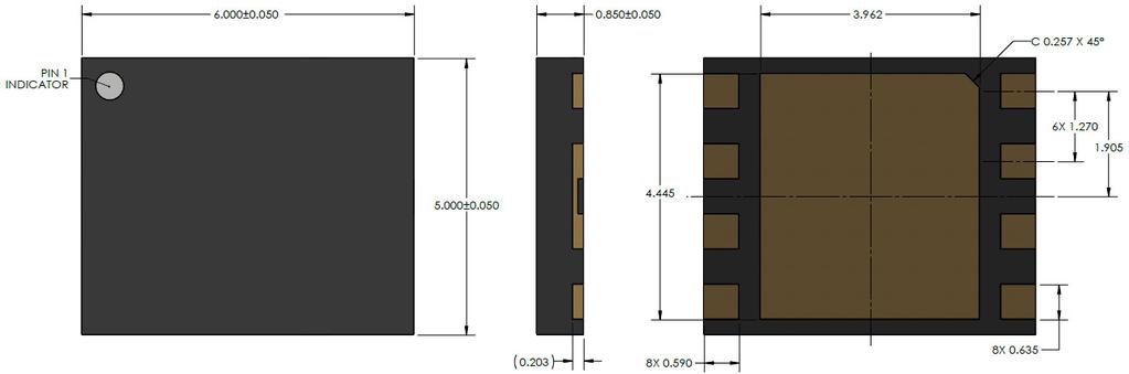 QPD Mechanical Drawing 1 Note 1: Dimensions are in mm. Dimension tolerance is ± 0.
