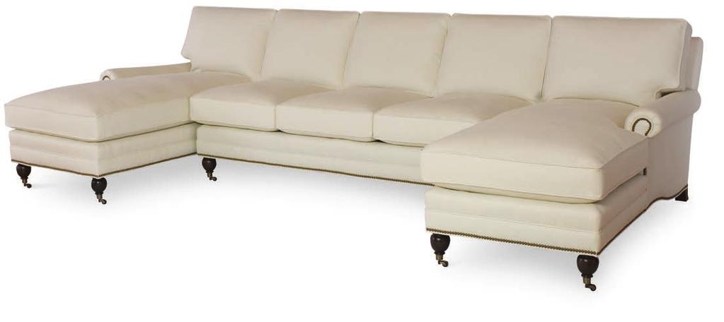 LR-3000-81-92-91 ESSEX SECTIONAL SOFA Arm: Lawson Arm Back: Loose Box Back Base: Turned Leg with Antique