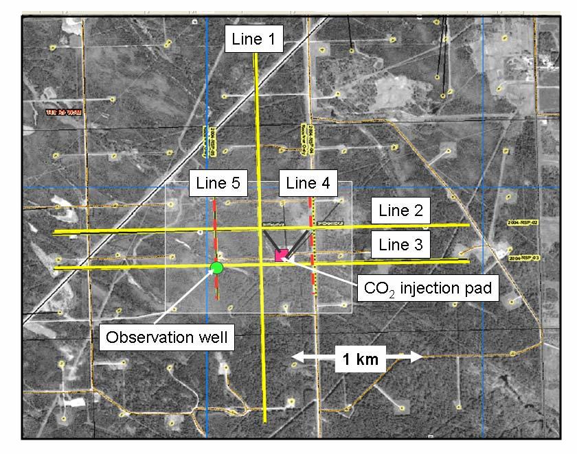 Geophone and sensor comparisons FIG. 1. Map showing Penn West CO 2 injection site.