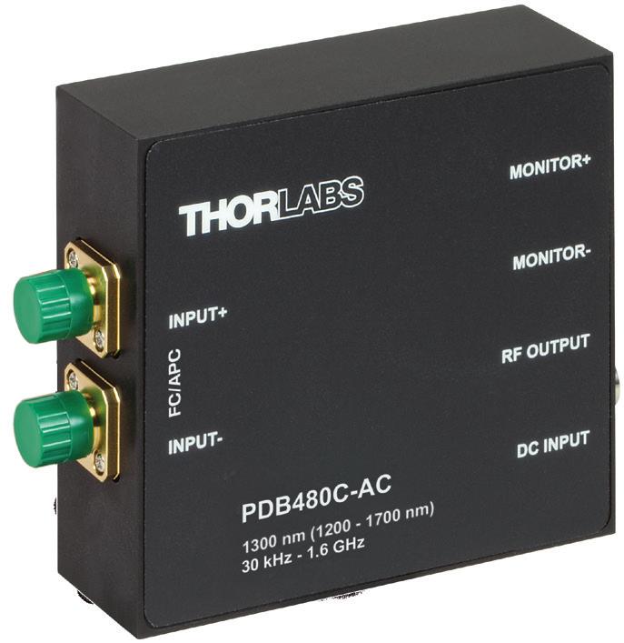 Polarization-Independent Balanced Detectors: 1200 1700 nm Features n Optimized for 1300 nm (1200 1700 nm Range) n Switchable Power Supply Included n FC/APC Inputs for Applications n Excellent Common