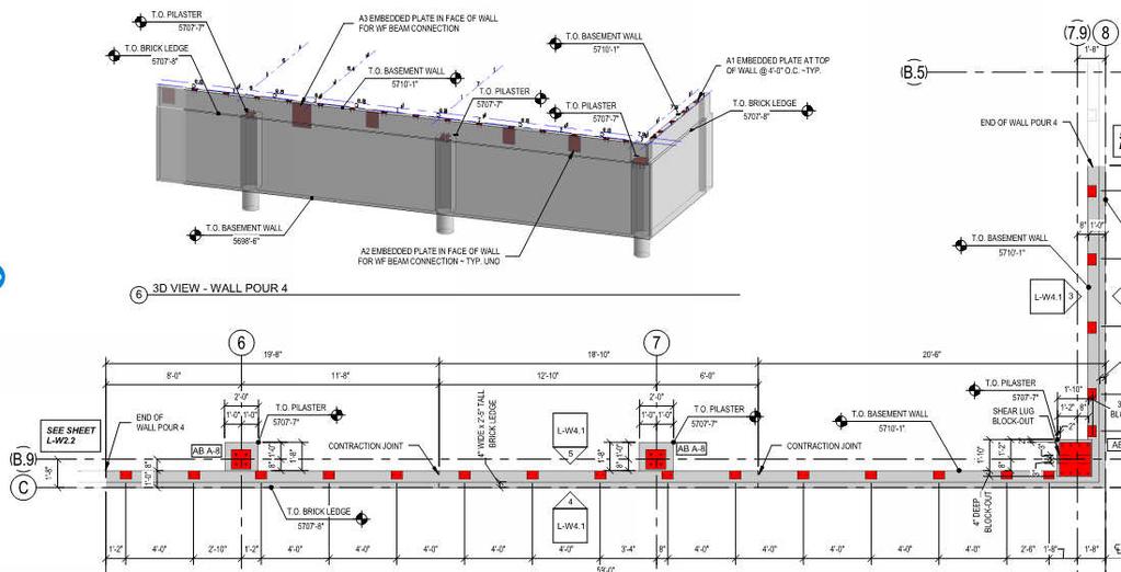 Modeling rebar cast-in-place and its embedded components in Revit for the purpose of creating concrete lift drawings (line drawings) is a bit different than how you would model the same elements for