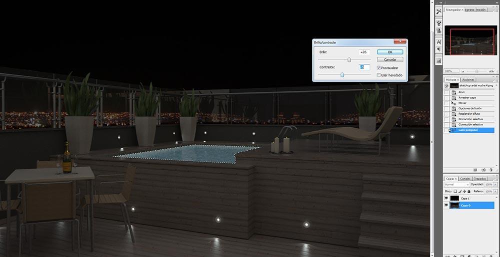 Adjust Brightness of Pool Next I used a vectorized image of a flashlight to give a gloss around the