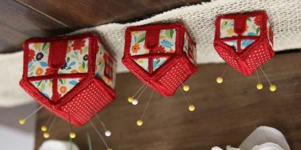 House Pincushion, In-the-Hoop Add an adorable look to your sewing or crafts room with an in-the-hoop house pincushion.