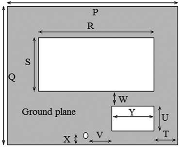 728 INDIAN J PURE & APPL PHYS, VOL. 54 NOVEMBER 2016 Fig. 1 Modified rectangular ground plane of the proposed antenna Fig. 2 Proposed micristrip patch antenna Fig.