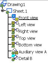 Right-click on each projection view and select Update selection in the contextual menu to update the view according to the new reference plane.