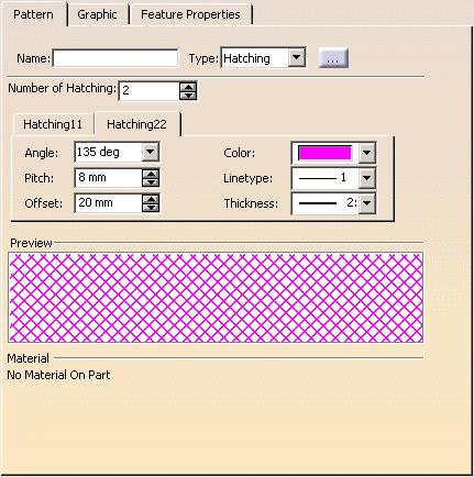 4. If you want to define your own pattern, choose a pattern type from the Type drop-down list: Hatching Dotting Coloring Image Or if you want to choose from the various patterns