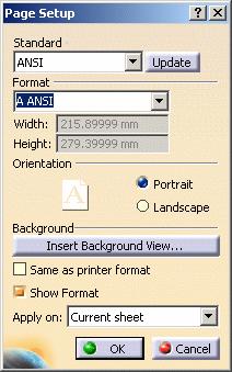 Modifying a Sheet This task will show you how to modify the standard, format, orientation and/or scale of a sheet.