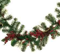 Decorations Decorations Red Berry Pine Garland 2.