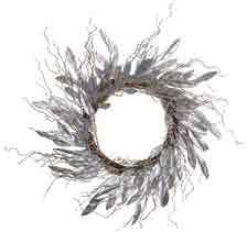 7m Code: C02640 Silver Rattan Leaves Wreath 31cm Code: