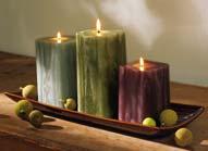 Woodgrain Square Pillar Candles Each candle is handcrafted by rolling thin layers of wax, then forming the candle into a square shape to reveal the wood pattern inside.