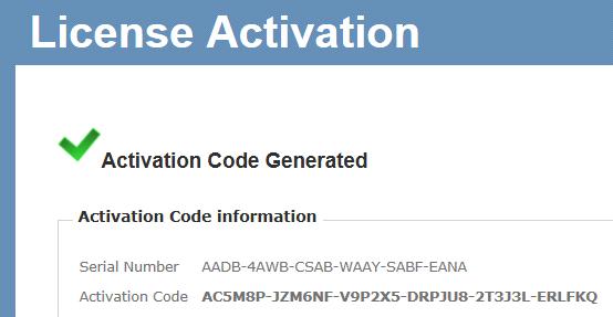 Click Next to obtain an activation code. 2. The Manual activation wizard will display instructions.