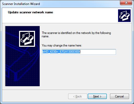 Installation 16 Scanner Installation Change network name 17 Change the scanner s network name (optional) NOTE: This step only appears with licensed Ethernet