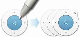 Move your stylus to the outer ring and tap-drag to reposition your sketch on the canvas.