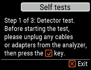 Self tests There are several built-in self tests in the AA-35 ZOOM analyzer, which can be run by