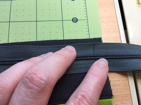 To determine length of zipper needed, line up the finished end of zipper to just inside the