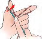 Place slip knot on needle (counts as the first stitch) and hold needle in right hand with
