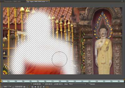 Once done, cut the Paint effect from the source footage layer, and paste it onto a full-frame black solid or shape layer, setting the layer s Opacity to taste (c).
