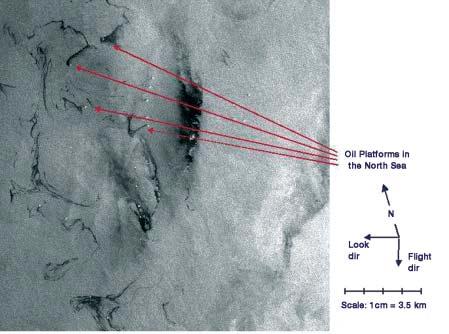 r bulletin 106 june 2001 Figure 6. Oil spills detected by ERS-1 (courtesy of the Tromsø Satellite Station, Norway) Figure 7.