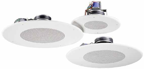 I N S T A L L A T I O N P R O D U C T S Commercial Series key features f AFFORDABLY PRICED f PRE-ASSEMBLED SPEAKER/TRANSFORMER/ GRILLE ASSEMBLY CSS Dual-Cone Ceiling Speakers f QUALITY TRIPLE VOLTAGE