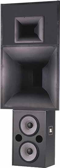 The 5672 features a three-way design highlighted by two JBL 2226H 380 mm (15 in) low-frequency transducers as a vertical overunder array in a 4648A LF System, and one 5674- M/HF System, ensuring