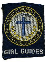 and gold stars at the base. Text GIRL GUIDES in white stitching is below the ring. 1. X1012 3. 1960-1998? 4.