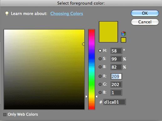 2. Click Set Foreground Color button to choose color. The Select Foreground screen should pop up.