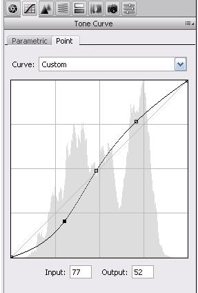 USING THE TONE CURVE Editing the tone curve gives you the same flexibility as Curves in the normal Photoshop space.