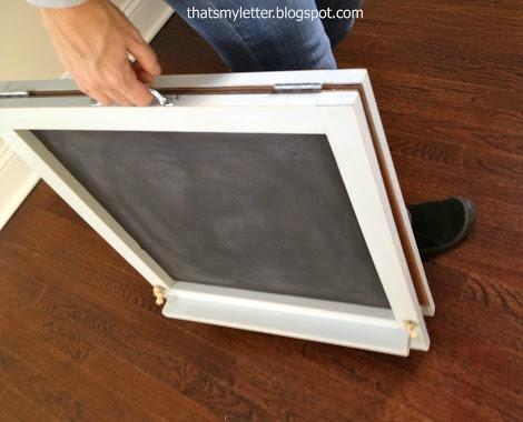 Check out this DIY cuteness... for less than half the cost! Yep, $20 bucks, and some creative therapy for you, and your kids could be playing with this folding chalkboard easel!