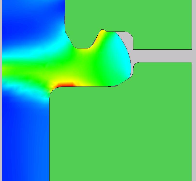The knurl blank did not fully fill out to the dimensional requirements and therefore during simulation of the fifth station, it produced an under filled knurl profile.
