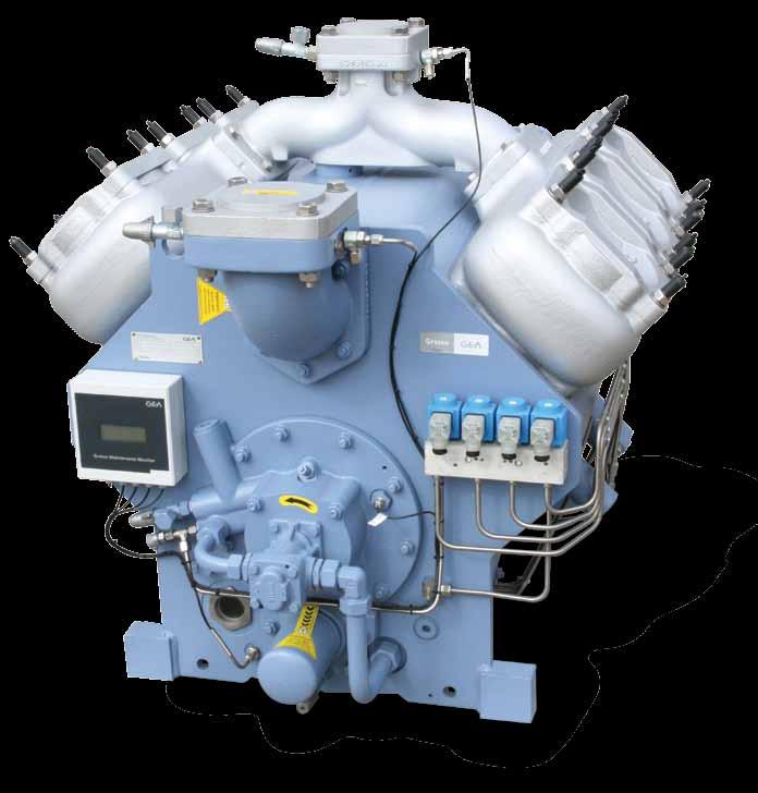 Features of the GEA Grasso V series The revolutionary design of the steel welded compressor housing in combination with the temperature isolated cylinder heads has a maximum contribution to the