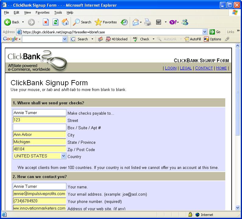 Getting Started The first step is setting up your free account, by going to Clickbankyou can click HERE!