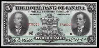 Lot # Description Estimate Lot # Description Estimate 864. 1927 Royal Bank of Canada $20. CH 630-14-10. VG/Fine. S/N:075866/D. $700-$750 865. 1933 Royal Bank of Canada $5. CH 630-16-02. VF.