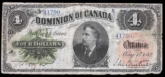Pressed AVF, slightly off center. S/N:719493/D. $800-$1,000 912. Lot of Two 1900 Dominion of Canada Twenty Five Cents. CH DC-15b.