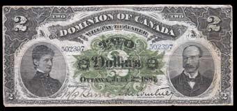 1900 Dominion of Canada Twenty Five Cents. CH DC-15c. EF/AU, nice fresh note. $150-$250 915. 1900 Dominion of Canada $4. CH DC-16.