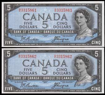 1954 Bank of Canada $1 Devil s Face Replacement. CH BC-29bA. PMG Choice UNC 64 EPQ. S/N:*A/A0017314. $5,000-$6,000 987. 1937 Bank of Canada $10.
