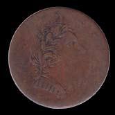 Host coin New Brunswick one cent, c/s BITOHEY. 1265. Bust & Harp to right. Br 1012, Bust & Harp to right, Courteau 20, BL-36, copper, on a small, perfectly round flan 25.70 mm in diameter, 1.