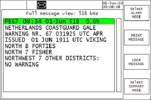 Alarms The message category is used to classify the nature of each NAVTEX message.