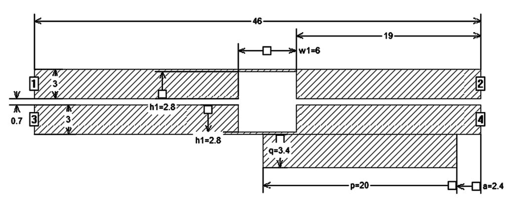 Microstrip Coupler with High Isolation 107 Fig. 1: Structure of proposed microstrip coupler. The structure of the proposed coupler is shown in Fig 1.