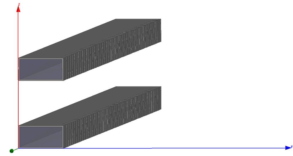 These figures show the slotted waveguides as an array. Figure b shows that both the waveguides were being excited.