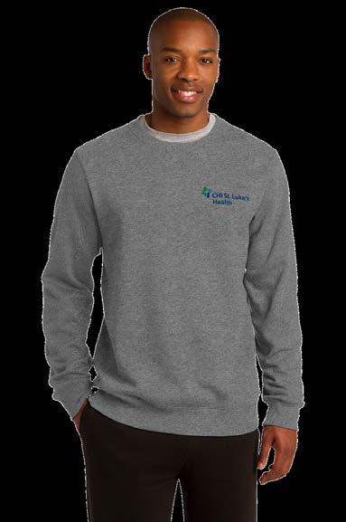 Sport-Tek Crewneck Sweatshirt. ST266 Built for comfort and long-lasting good looks, this colorfast essential has an overall updated fit and minimal shrinkage.