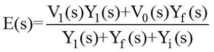 inverting operational amplifier Node 1 V E(s) - Node 2 V 0 A(s)E(s) Kirchoff s law: node equations.