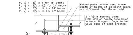 BZAE2 Bearing detail, elastomeric, L > 60-0, anchor bolts not required at all locations (approx. 0.
