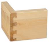 Fully captured drawer bottom Furniture dovetail construction for a durable drawer box.
