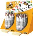 BIC HELLO KITTY Choice of black, blue, red and green ink in an all-in-one pen Medium point refillable ball pen Wide round barrel Medium 905396